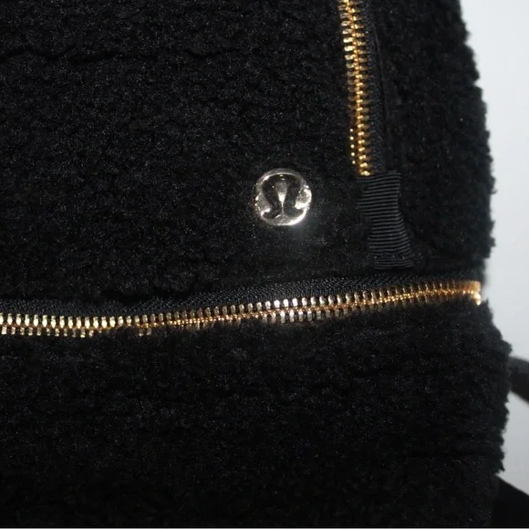 lululemon athletica Mini Black Backpack with Gold Zippers - Picture 3 of 4